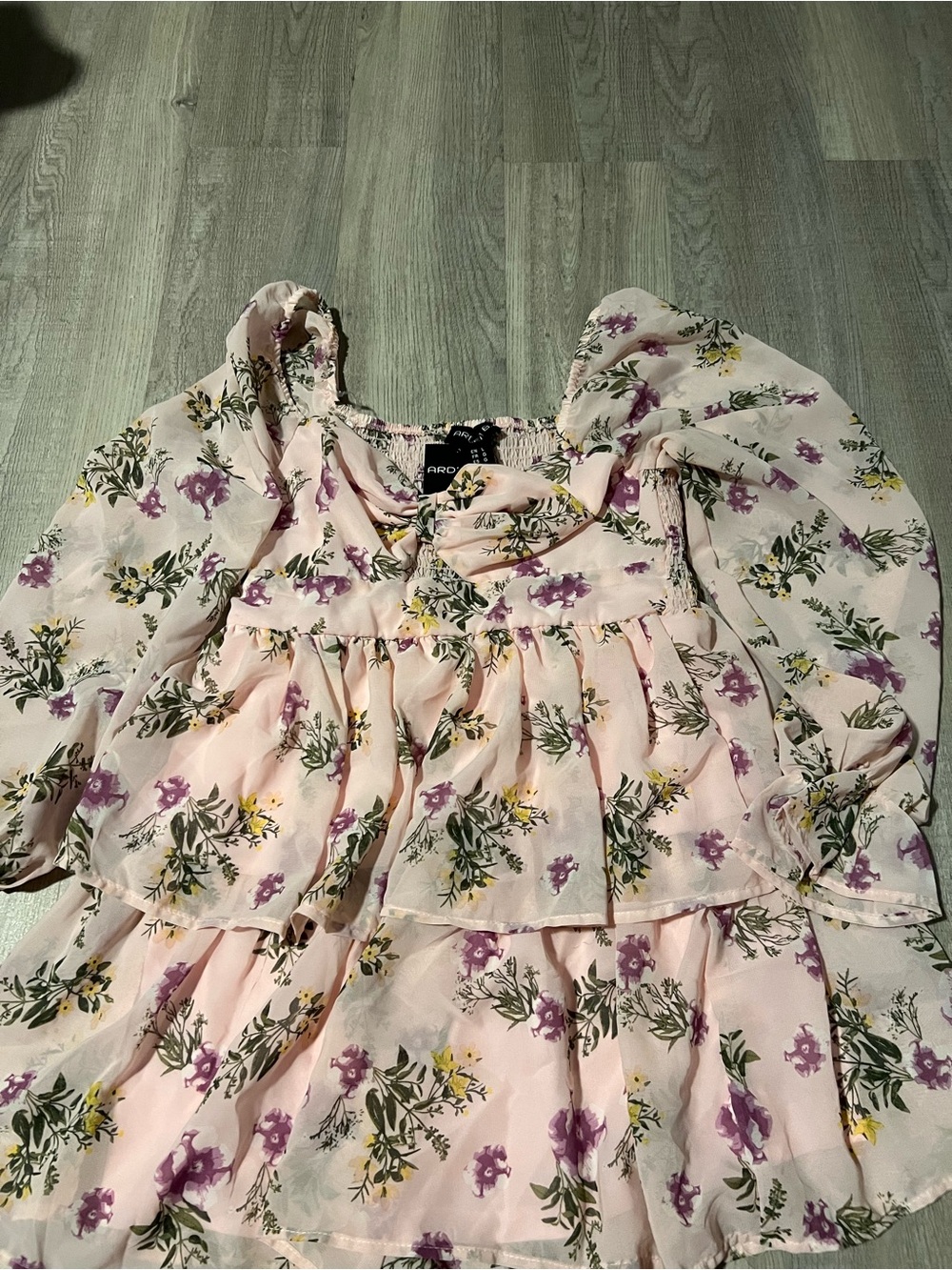 Arden B Floral Tiered Pink Floral Dress